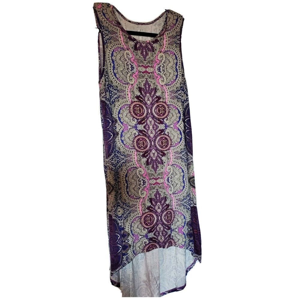 The Limited Womens Dress Small Purple Live Love Learn Sleeveless Paisley Spring‎